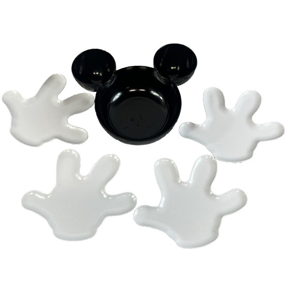 Zak! Other - Disney 5pc Mickey Mouse Zak! Designs Black Melamine Chip & Dip Bowl Plates Set
